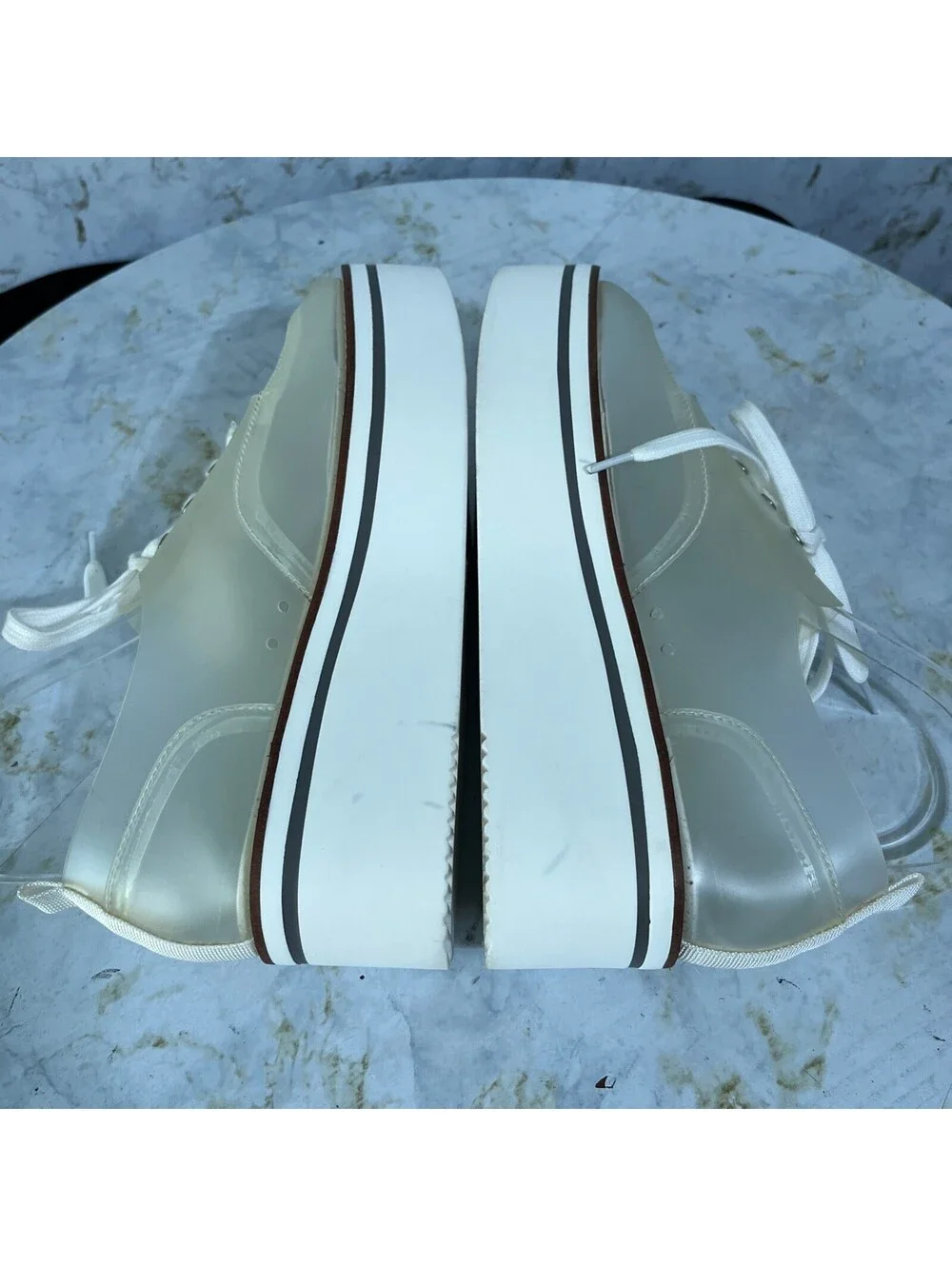 Jessica Simpson Women's Size 9M Shoes Clear White Foggy Comfort Platform Oxfords